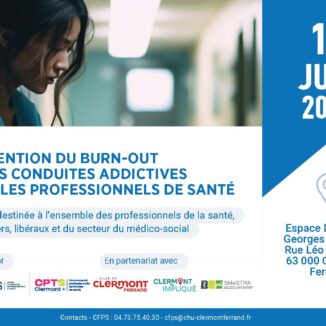 🚨 Nouvelle journée d’étude : Prévention du burn-out et des conduites addictives chez les professionnels de santé