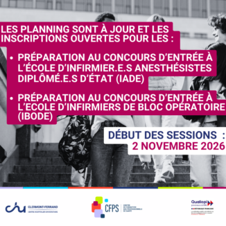 🚨 Les planning sont à jours et les inscriptions sont ouvertes pour les PC IADE et IBODE
